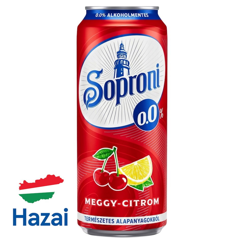 Soproni meggy-citromos alkoholmentes sörital 0,0% 500 ml
