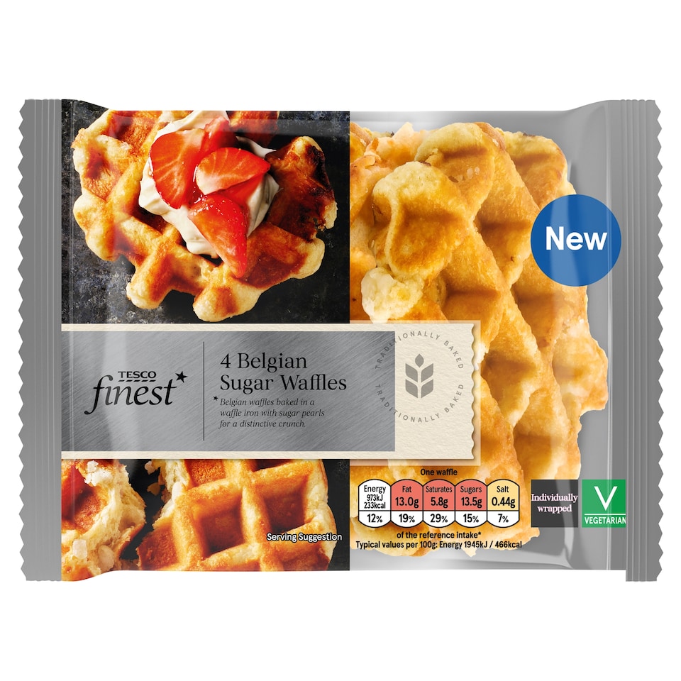 Tesco Finest Belgian Sugar Waffles 4 Pack 200g