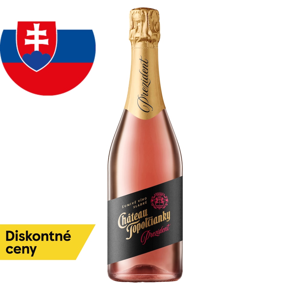 Château Topoľčianky President Quality Aromatic Sparkling Sweet Rose Wine 0.75 L