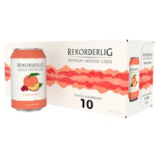 Rekorderlig Peach and Raspberry Premium fruit Cider 10X330ML