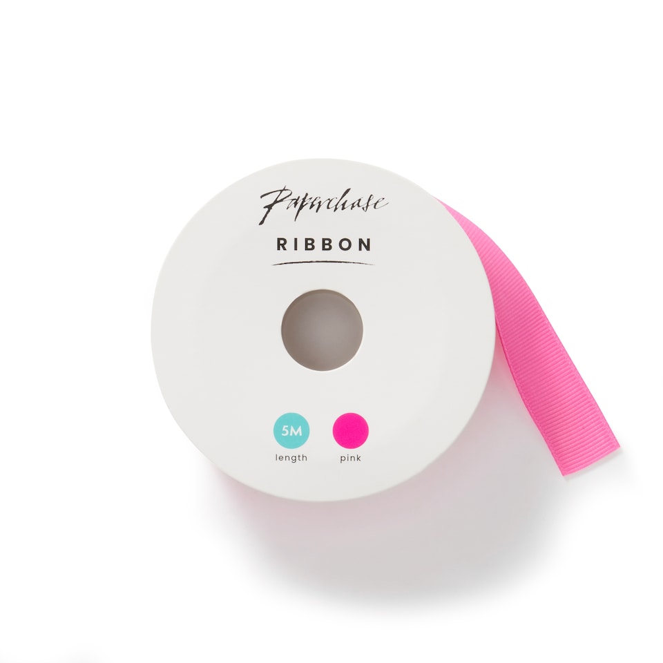 Paperchase 5m Grosgrain Ribbon - Pink