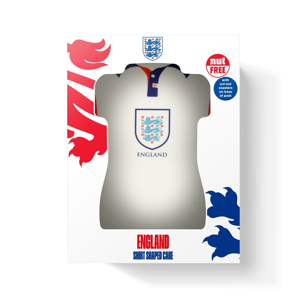 England Classic Shirt Shaped Cake - Vanilla and Raspberry Jam