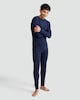 image 1 of F&F Cotton Blend Ribbed Long Sleeved Thermal Top in Navy