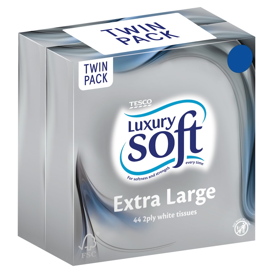 Tesco Luxury Soft Tissue Extra Large Twin Pack 2X44 sheets