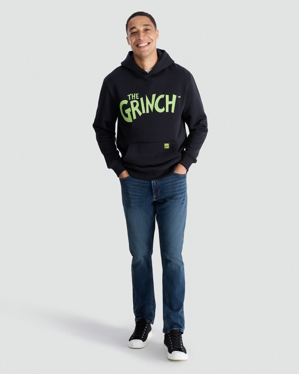 image 1 of The Grinch Slogan Hoodie in Black