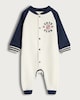 image 1 of F&F Baby Cotton Rich Cute Club Long Sleeved Onesie in Cream