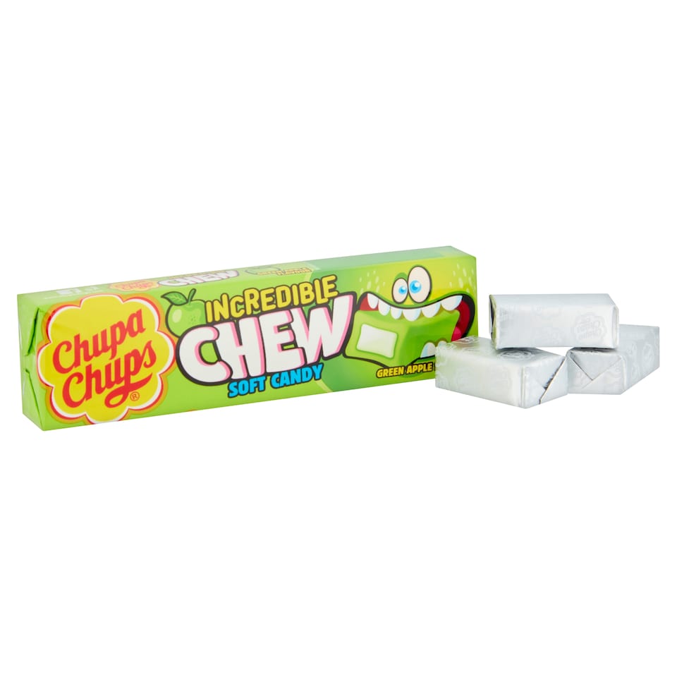 image 1 of Chupa Chups Incredible Chew Soft Candy - Green Apple Flavour 45g