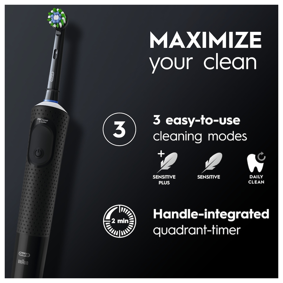 image 1 of Oral-B Vitality Pro Electric Toothbrush Black & Blue 2 Pack