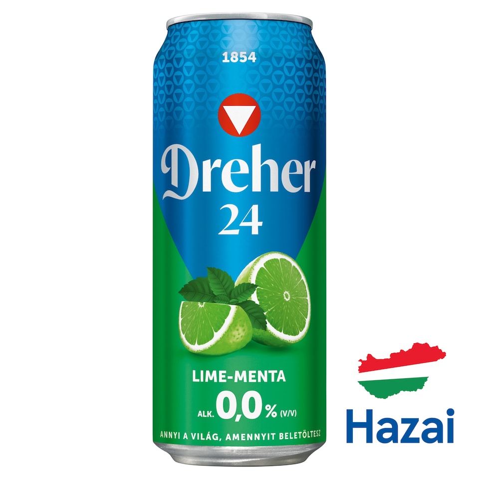 Dreher 24 Lime-Menta alkoholmentes világos sör és lime-menta ízű ital keveréke 0,0% 0,5 l