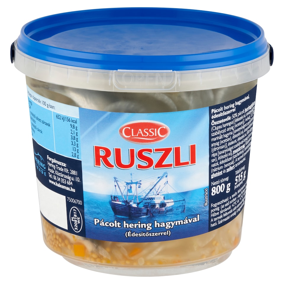 Classic Ruszli pácolt hering hagymával, édesítőszerrel 800 g  1. kép