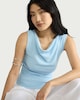 image 1 of F&F Cowl Neck Sleeveless Top in Blue
