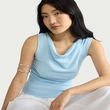 F&F Cowl Neck Sleeveless Top in Blue
