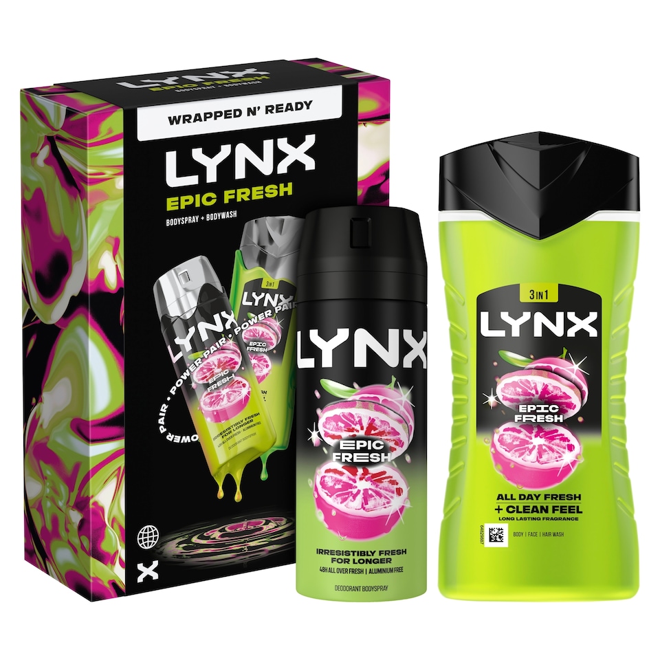 image 1 of Lynx Epic Fresh Bodyspray & Bodywash Gift Set 