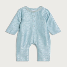 F&F Baby Jacquard Patterned Long Sleeved All-in-one in Blue