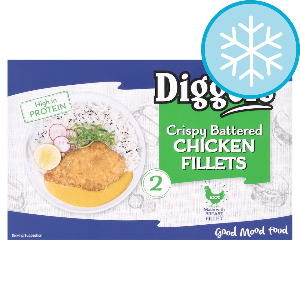 Diggers Crispy Batterd 2 Chicken Fillets 200g