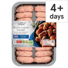 Tesco Finest Gluten Free 18 British Pork Cocktail Sausages 270G