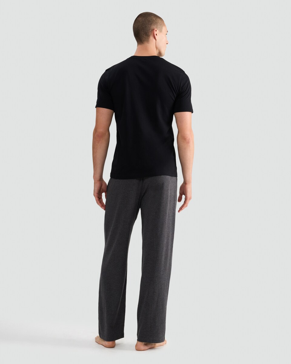 image 1 of F&F Cotton Rich Short Sleeved T-Shirt and Trousers Pyjama Set in Grey