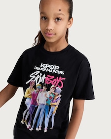 K-Pop Demon Hunters Pure Cotton Saja Boys T-Shirt in Black