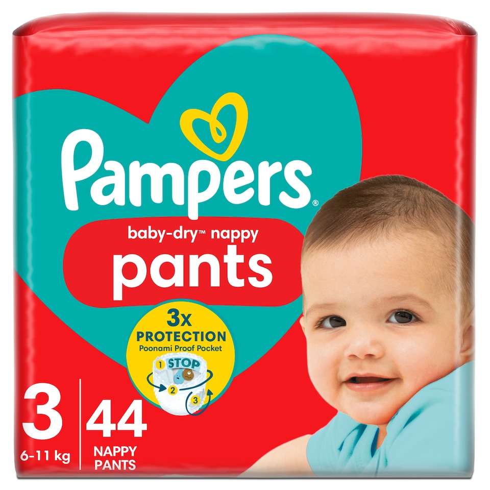 image 1 of Pampers Baby-Dry Nappy Pants Size 3 Essential Pack 44 Pack