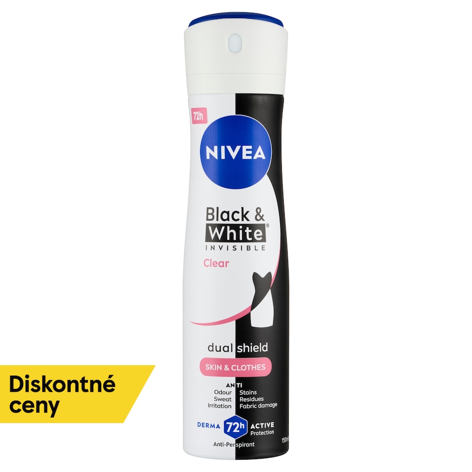 obrázok 1 z Nivea Black & White Invisible Clear Sprej antiperspirant 150 ml