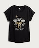 image 4 of F&F Pure Cotton Holiday Spirit Cocktail Print T-Shirt in Black