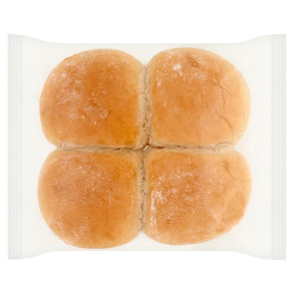 Tesco White Large Baps 4 Pack