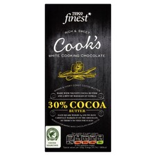 Tesco Finest Cooking Chocolate White With Vanilla 100G