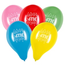 Tesco 10 Pack Happy Birthday Balloons Age 4