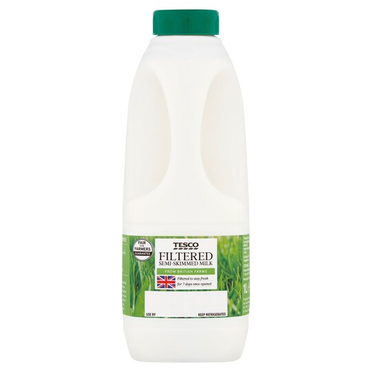 Tesco Filtered Semi Skimmed Milk 1 Litre Tesco Groceries