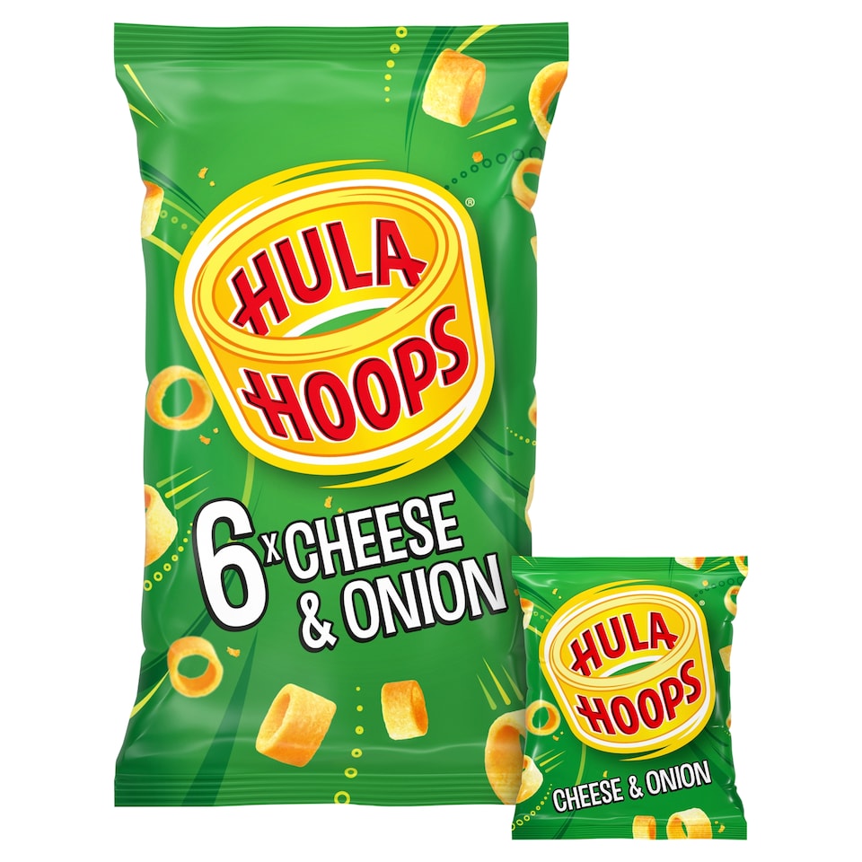 image 1 of Hula Hoops Cheese & Onion Multipack Crisps 6x24g