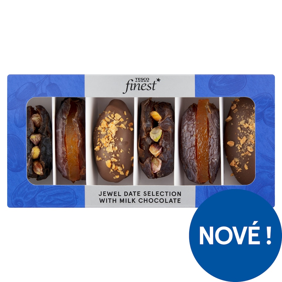 Tesco Finest Jewel Date Selection with Milk Chocolate 150g