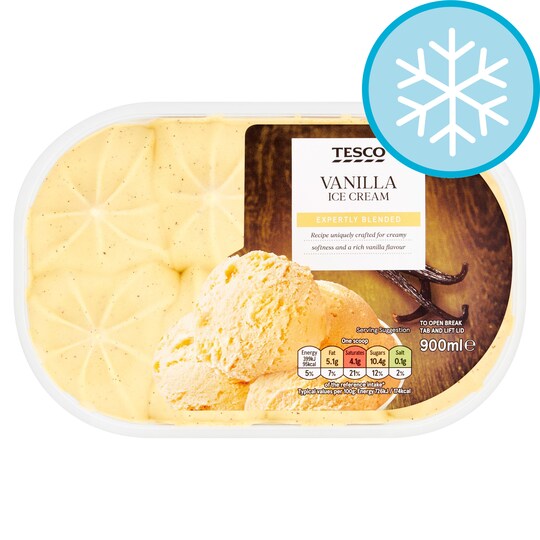 Tesco Vanilla Ice Cream 900Ml Tesco Groceries
