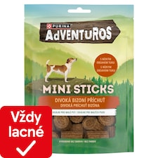 Adventuros Mini Sticks maškrty pre psov bizón 90 g