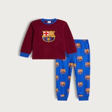 Barcelona FC Fleece Pyjama Set in Burgundy