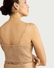 image 3 of The F&F Edit Cotton Rich Embroidered Cropped Co-ord Top in Camel