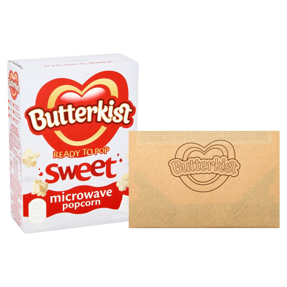 image 1 of Butterkist Sweet Microwave Popcorn 3X70g