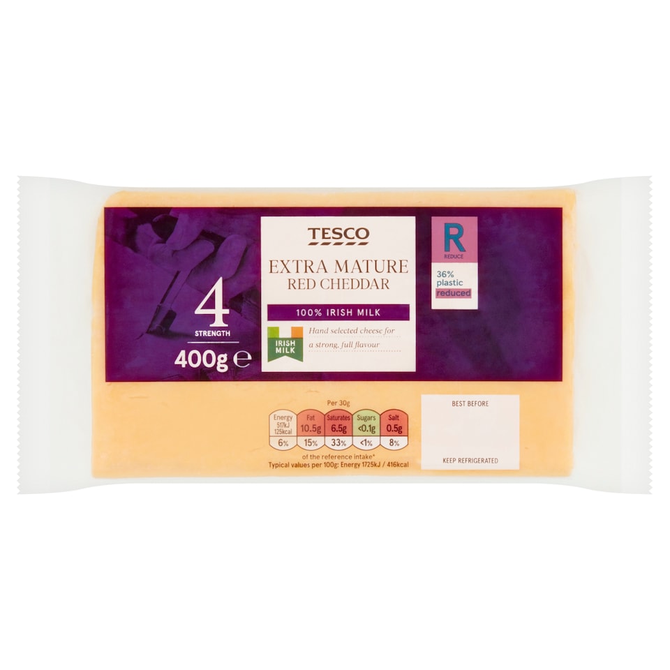 Tesco Extra Mature Irish Red Cheddar 400G