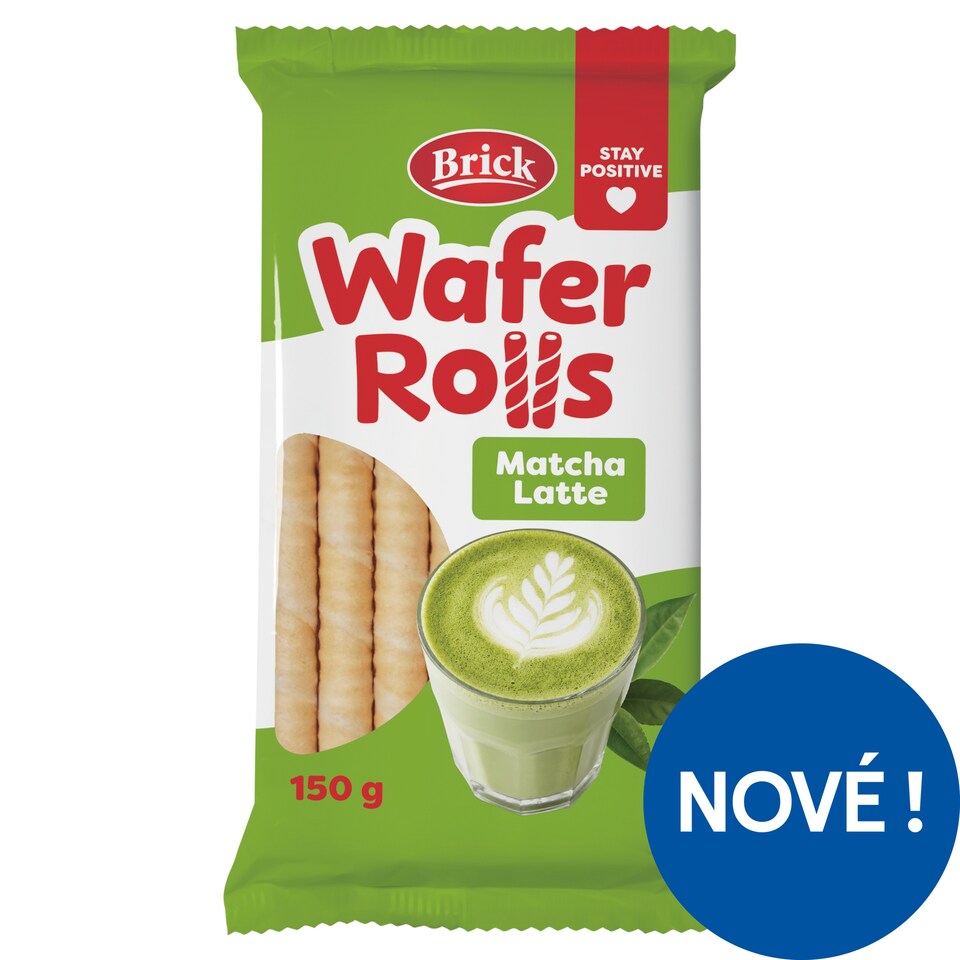 Brick Wafer Rolls Oplatkové trubičky s náplní s příchutí matcha latte 150g