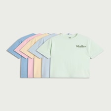 F&F Girls 5-Pack Pure Cotton Malibu Print T-Shirts in Multi