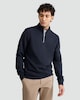 image 1 of F&F Cotton Rich Twill Textured High Neck Sweatshirt in Navy