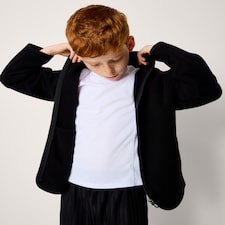 F&F School Unisex Zip Up Fleece Jacket in Black