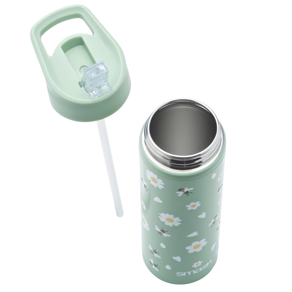 image 1 of Smash Sage Daisy Bee Stainless Steel Sipper Water Bottle 750ml