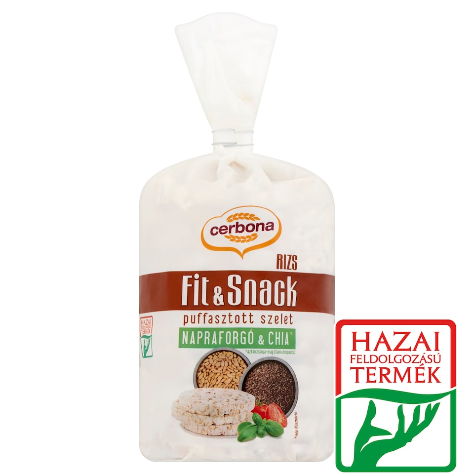 Cerbona Puffed Rice Cake with Sunflower Seeds and Chia Seeds 90 g