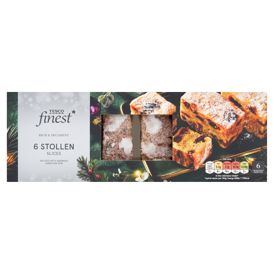 Tesco Finest Stollen Slices 6 Pack