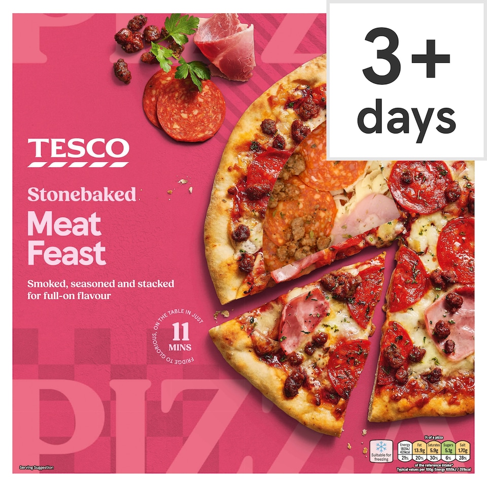 Tesco Stonebaked Meat Feast Pizza 344g