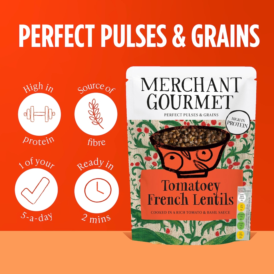image 1 of Merchant Gourmet Tomatoey Puy & Green Lentils 250G