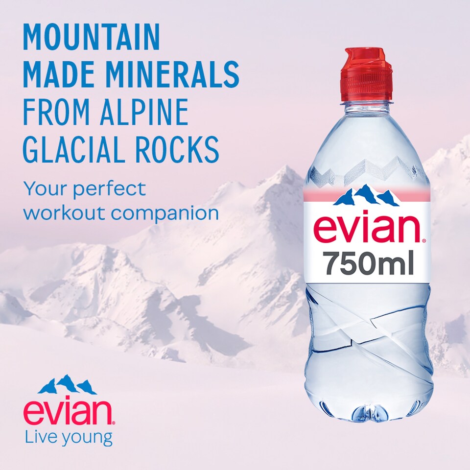 image 1 of Evian Natural Bottled Mineral Still Water Sports Cap 750ml
