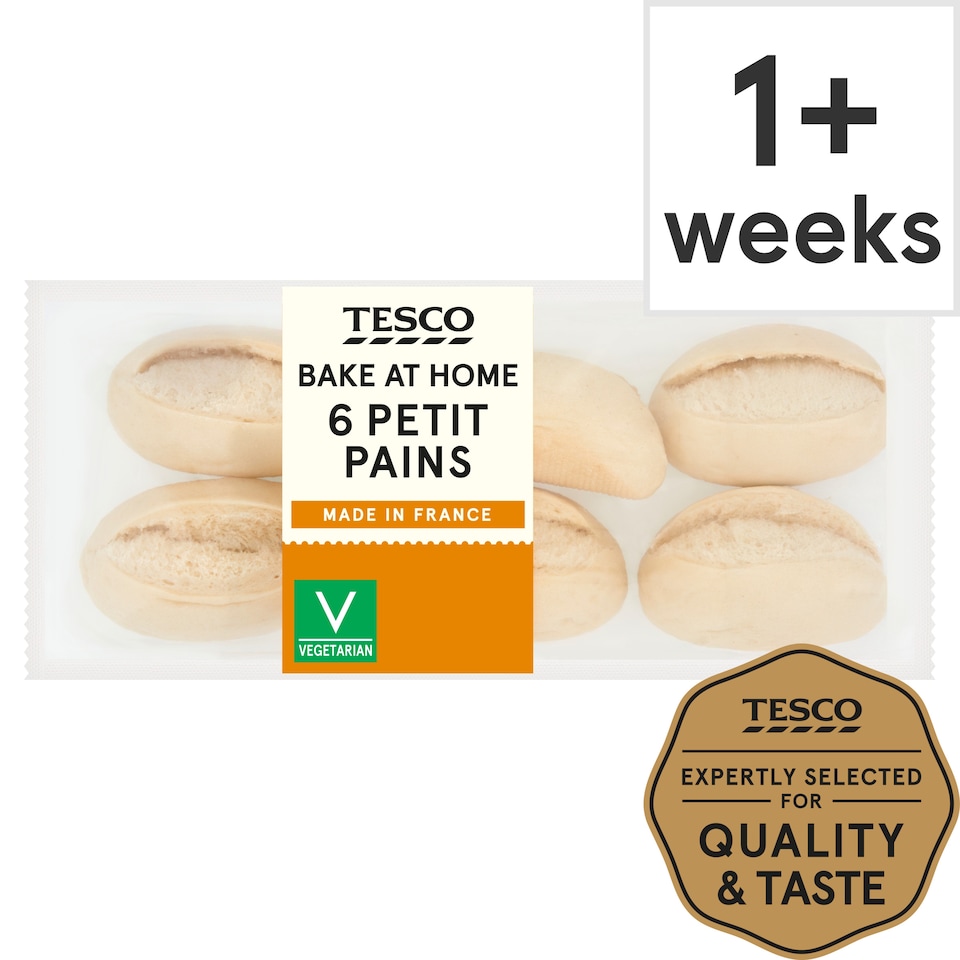 Tesco Bake at Home Part Baked Mini White Rolls 6 Pack