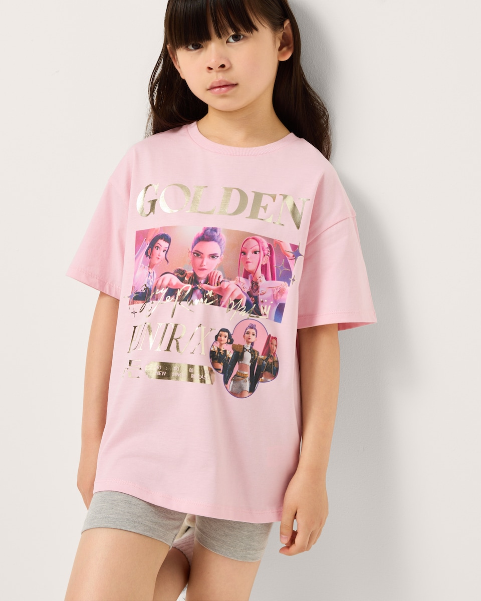 image 1 of K-Pop Demon Hunters 2-Piece T-Shirt and Shorts Set in Pink