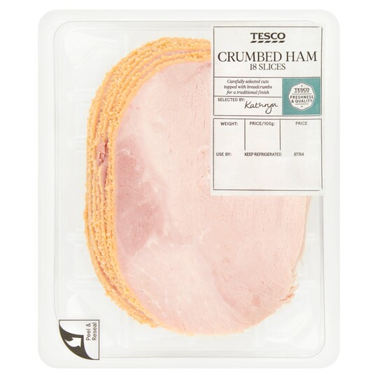 Tesco Crumbed Ham 18 Slices 425G Tesco Groceries
